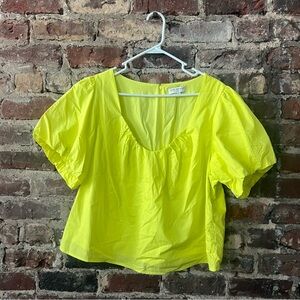 Skies Are Blue Neon Yellow Blouse